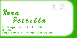 nora petrilla business card